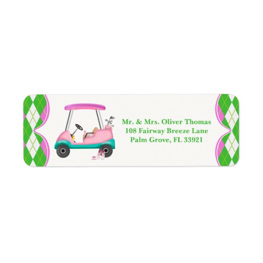 Elegant Golf Cart Ready For Baby Shower ラベル (正面)