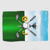 Elegant Golf Monogram Design ゴルフタオル (横)