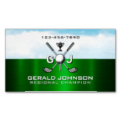 Elegant Golf Monogram Design マグネット名刺 (正面)