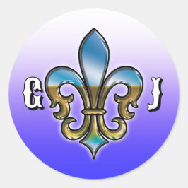 Elegant Golf Monogram Design ラウンドシール