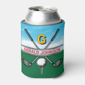 Elegant Golf Monogram Design Can Cooler 缶クーラー (缶正面)