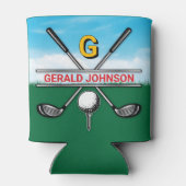 Elegant Golf Monogram Design Can Cooler 缶クーラー (裏面)