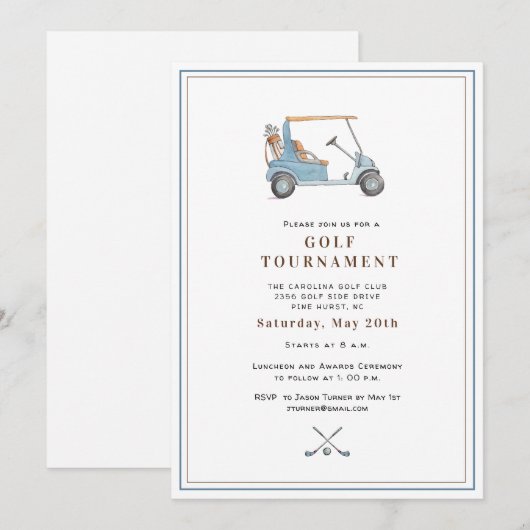 Elegant Golf Tournament Invitation 招待状 (正面/裏面)