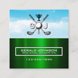 Elegant Golfer Business Card Design スクエア名刺