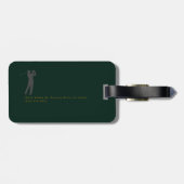 Elegant Golfer Deep-Green Golf Luggage Tag ラゲッジタグ (裏面横)