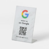 Elegant Google reviews qr code tabletop sign 台座サイン (正面)