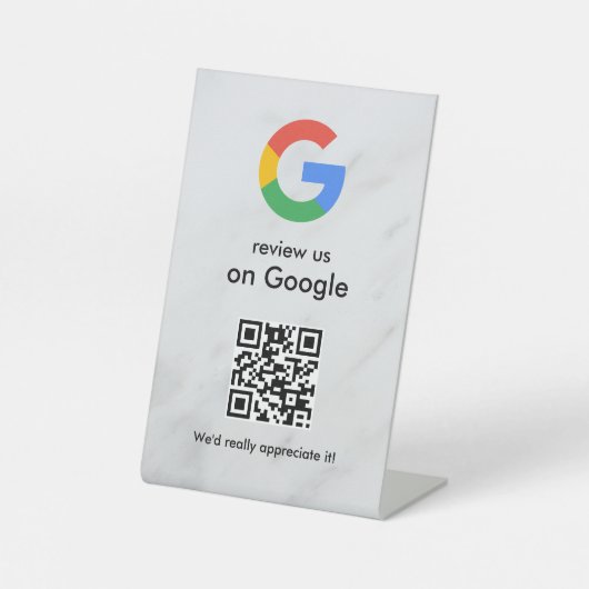 Elegant Google reviews qr code tabletop sign 台座サイン (正面)