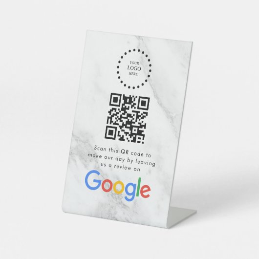 Elegant Google reviews qr code tabletop sign 台座サイン (正面)