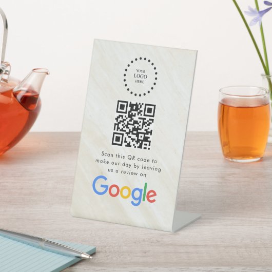 Elegant Google reviews qr code tabletop sign 台座サイン (インサイチュ)