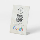 Elegant Google reviews qr code tabletop sign 台座サイン (正面)