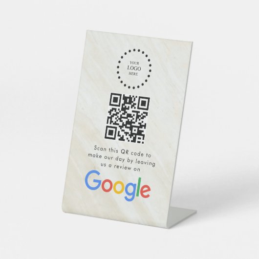 Elegant Google reviews qr code tabletop sign 台座サイン (正面)
