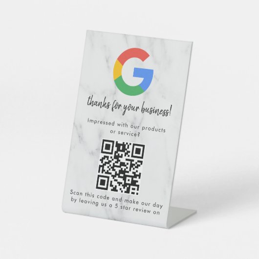 Elegant Google reviews qr code tabletop sign 台座サイン (正面)