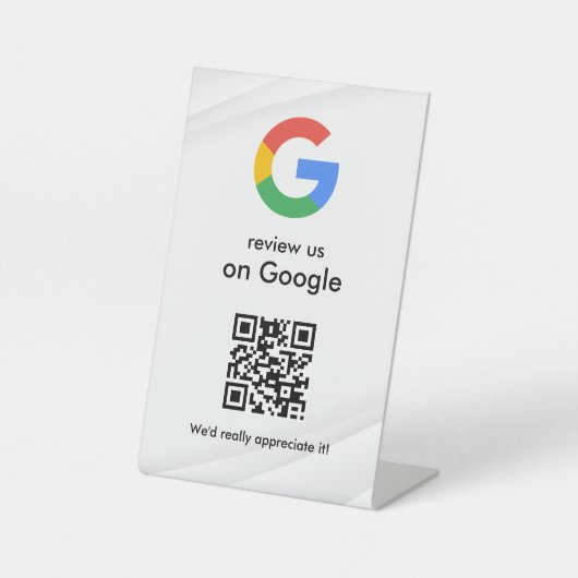 Elegant Google reviews qr code tabletop sign 台座サイン (正面)