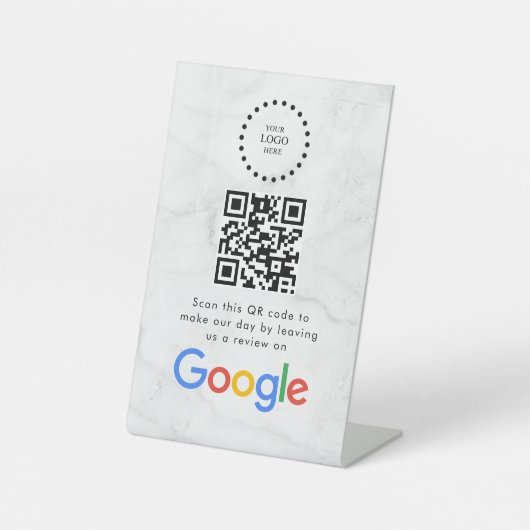 Elegant Google reviews qr code tabletop sign 台座サイン (正面)