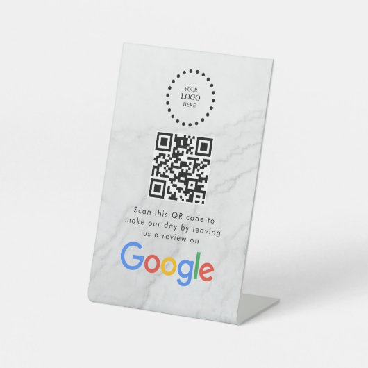 Elegant Google reviews qr code tabletop sign 台座サイン (正面)