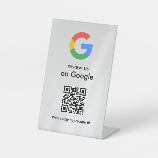 Elegant Google reviews qr code tabletop sign 台座サイン (正面)