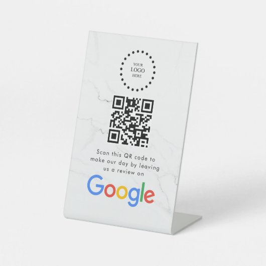 Elegant Google reviews qr code tabletop sign 台座サイン (正面)
