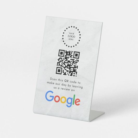 Elegant Google reviews qr code tabletop sign 台座サイン (正面)