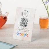 Elegant Google reviews qr code tabletop sign 台座サイン (インサイチュ)