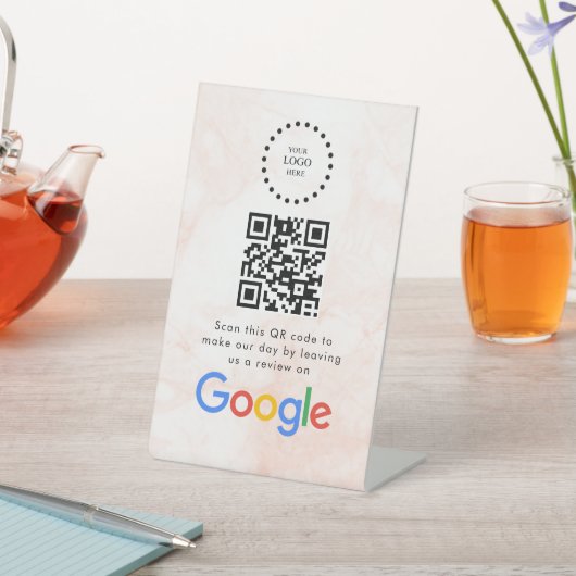 Elegant Google reviews qr code tabletop sign 台座サイン (インサイチュ)