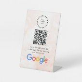 Elegant Google reviews qr code tabletop sign 台座サイン (正面)