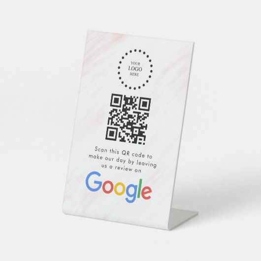 Elegant Google reviews qr code tabletop sign 台座サイン (正面)