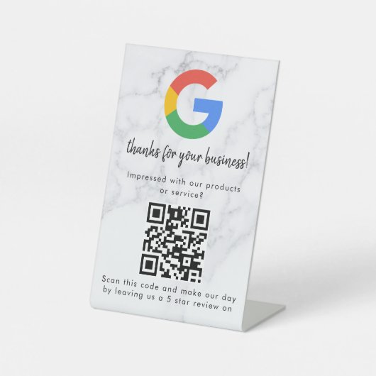 Elegant Google reviews qr code tabletop sign 台座サイン (正面)