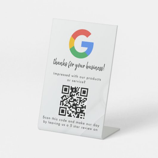 Elegant Google reviews qr code tabletop sign 台座サイン (正面)