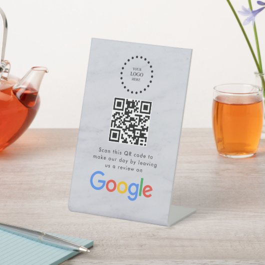 Elegant Google reviews qr code tabletop sign 台座サイン (インサイチュ)