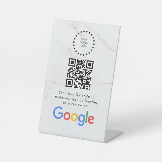 Elegant Google reviews qr code tabletop sign 台座サイン (正面)