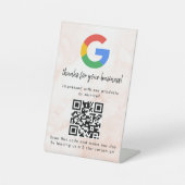 Elegant Google reviews qr code tabletop sign 台座サイン (正面)