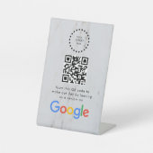 Elegant Google reviews qr code tabletop sign 台座サイン (正面)
