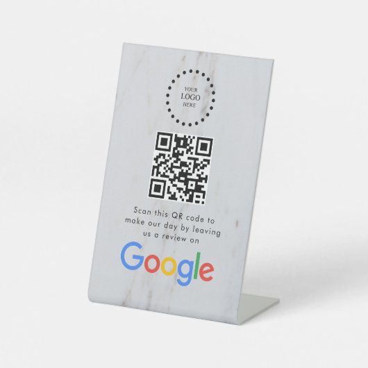 Elegant Google reviews qr code tabletop sign 台座サイン (正面)