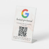 Elegant Google reviews qr code tabletop sign 台座サイン (正面)