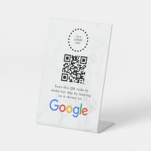 Elegant Google reviews qr code tabletop sign 台座サイン (正面)