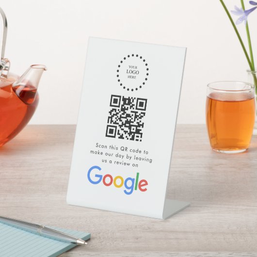Elegant Google reviews qr code tabletop sign 台座サイン (インサイチュ)