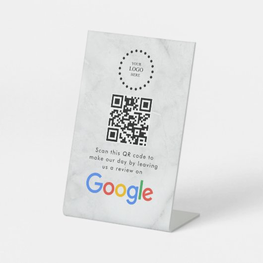 Elegant Google reviews qr code tabletop sign 台座サイン (正面)