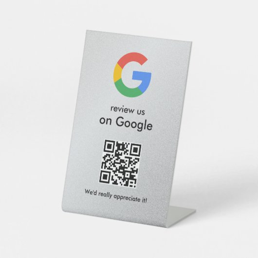 Elegant Google reviews qr code tabletop sign 台座サイン (正面)