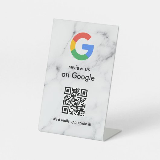 Elegant Google reviews qr code tabletop sign 台座サイン (正面)