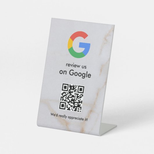 Elegant Google reviews qr code tabletop sign 台座サイン (正面)