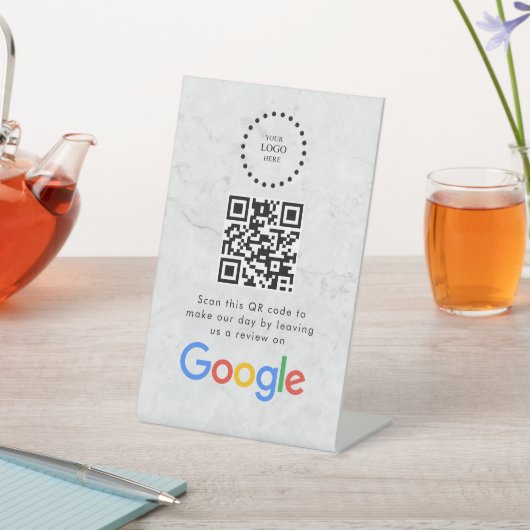 Elegant Google reviews qr code tabletop sign 台座サイン (インサイチュ)