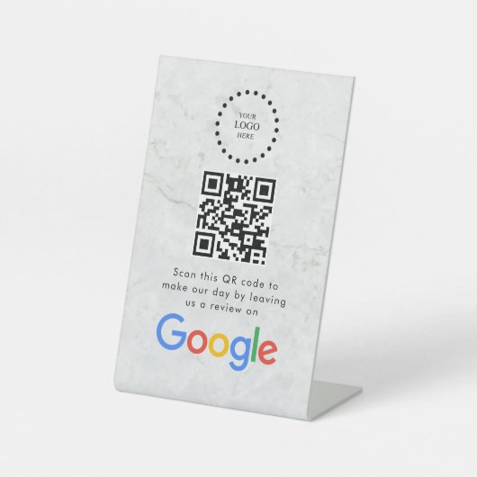 Elegant Google reviews qr code tabletop sign 台座サイン (正面)