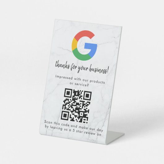 Elegant Google reviews qr code tabletop sign 台座サイン (正面)