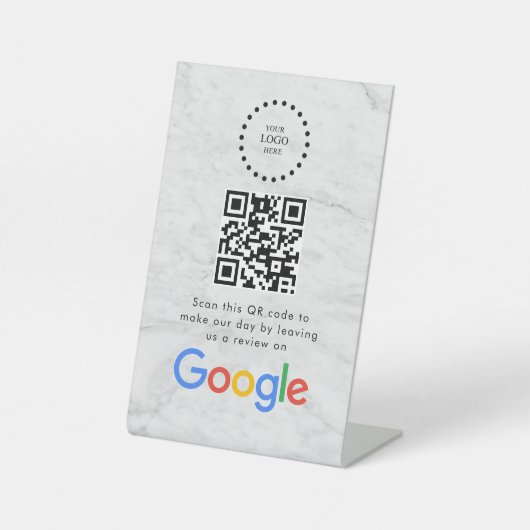 Elegant Google reviews qr code tabletop sign 台座サイン (正面)