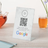 Elegant Google reviews qr code tabletop sign 台座サイン (インサイチュ)