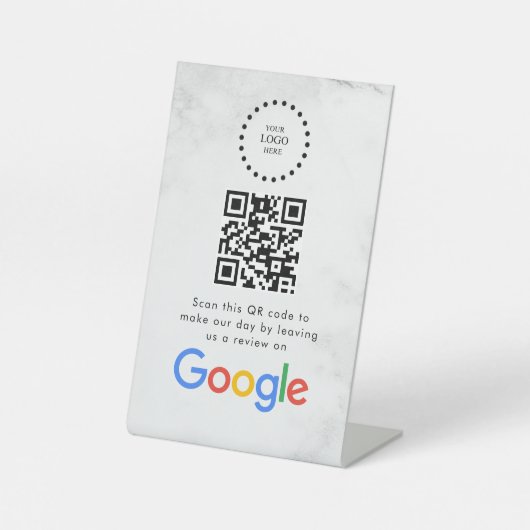 Elegant Google reviews qr code tabletop sign 台座サイン (正面)
