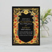 Elegant Gothic Autumn Cathedral Frame Wedding  箔招待状 (立ち正面)