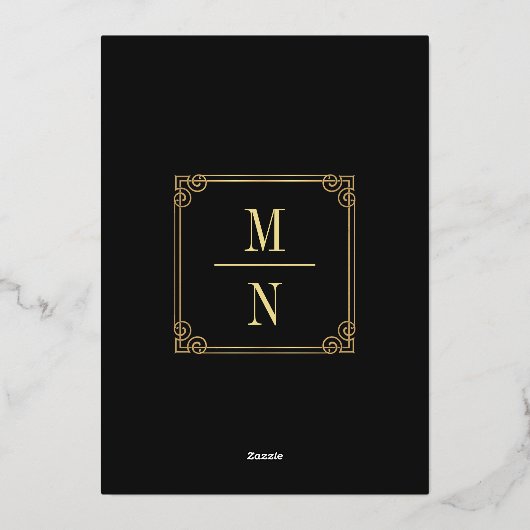 Elegant Gothic Autumn Cathedral Frame Wedding  箔招待状 (裏面)