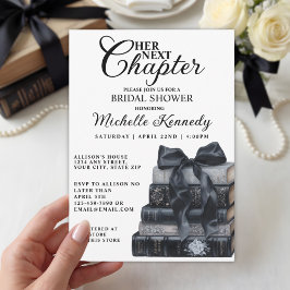 Elegant Gothic Book Themed Bridal Shower  招待状
