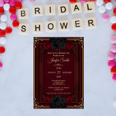 Elegant Gothic Dark Romance Bridal Shower 招待状